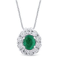 Collana Gazzola Gioielli Donna ColoreContorno5x4 in Oro bianco Smeraldo 0.35 Ct CSPEOT1461EC-NG - CSPEOT1461EC-NG